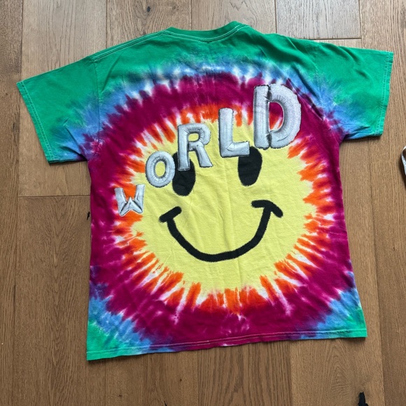 Astroworld Travis Scott Tour Merch 2018 - Size L - Multicolour Tie-Dye Smiley - Picture 5 of 5